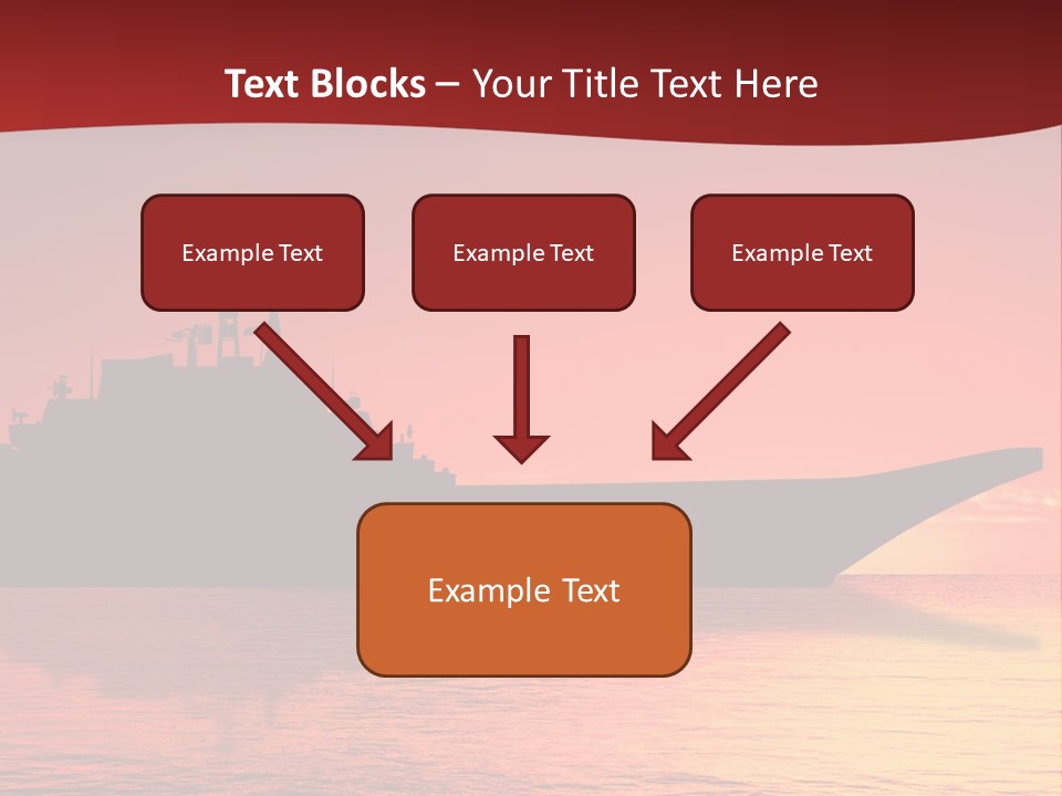 Aircraft Carrier On Sea Near Iraq Over Sunset PowerPoint Template