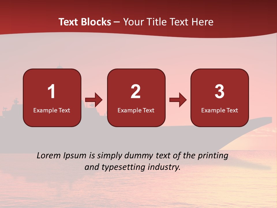 Aircraft Carrier On Sea Near Iraq Over Sunset PowerPoint Template