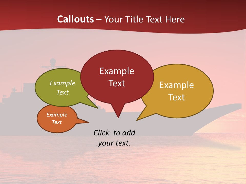 Aircraft Carrier On Sea Near Iraq Over Sunset PowerPoint Template