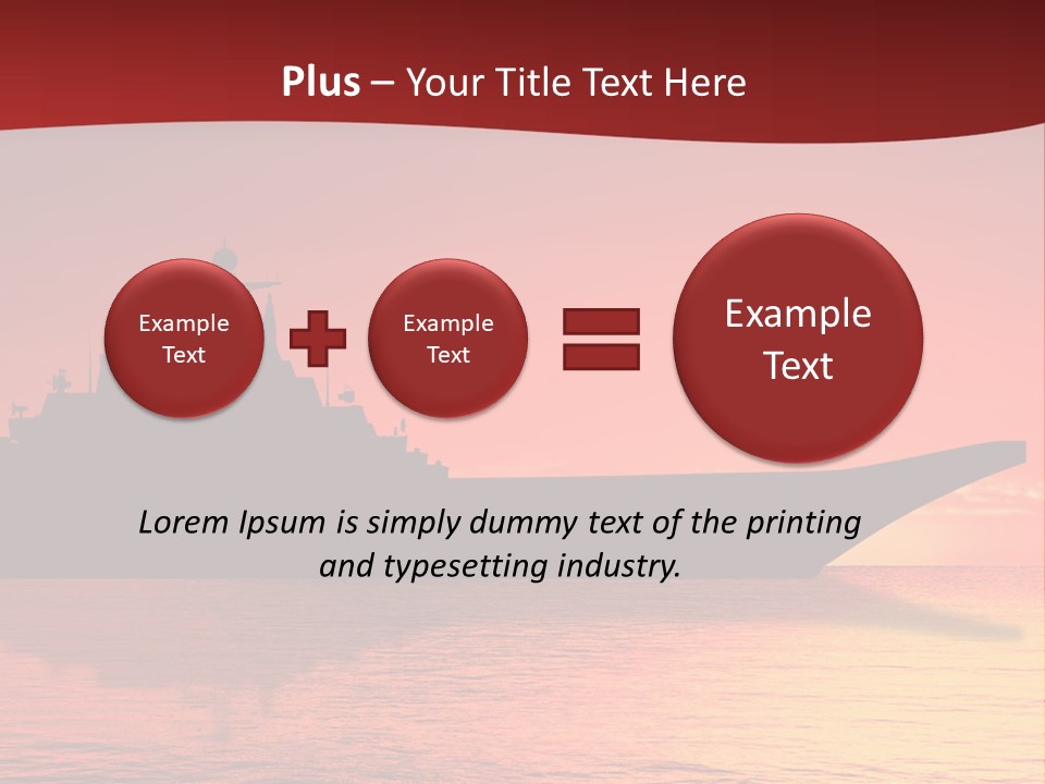 Aircraft Carrier On Sea Near Iraq Over Sunset PowerPoint Template