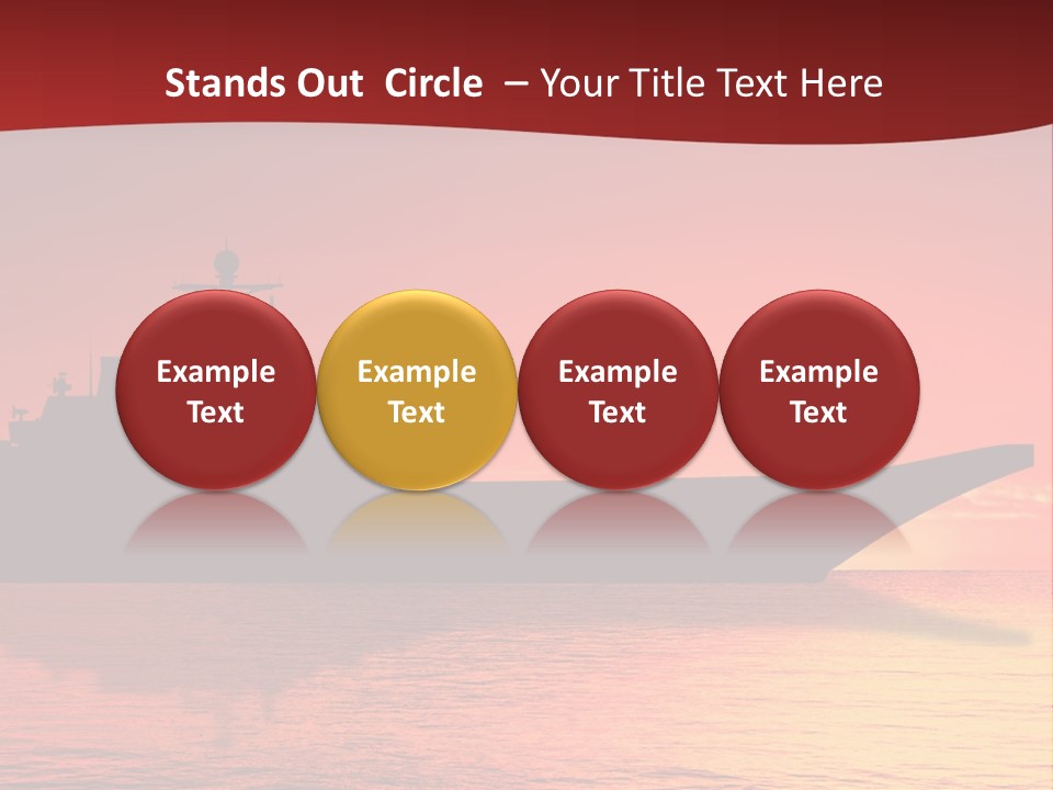 Aircraft Carrier On Sea Near Iraq Over Sunset PowerPoint Template