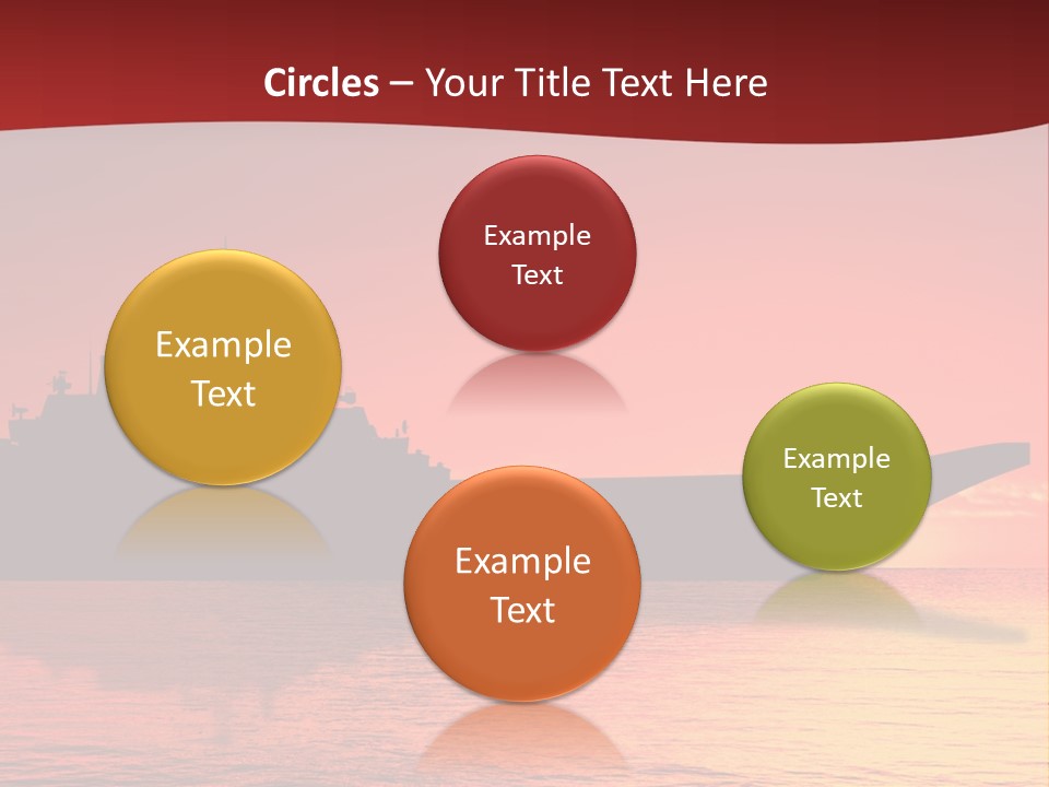 Aircraft Carrier On Sea Near Iraq Over Sunset PowerPoint Template