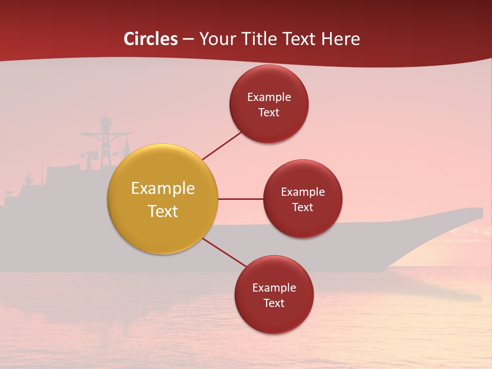 Aircraft Carrier On Sea Near Iraq Over Sunset PowerPoint Template