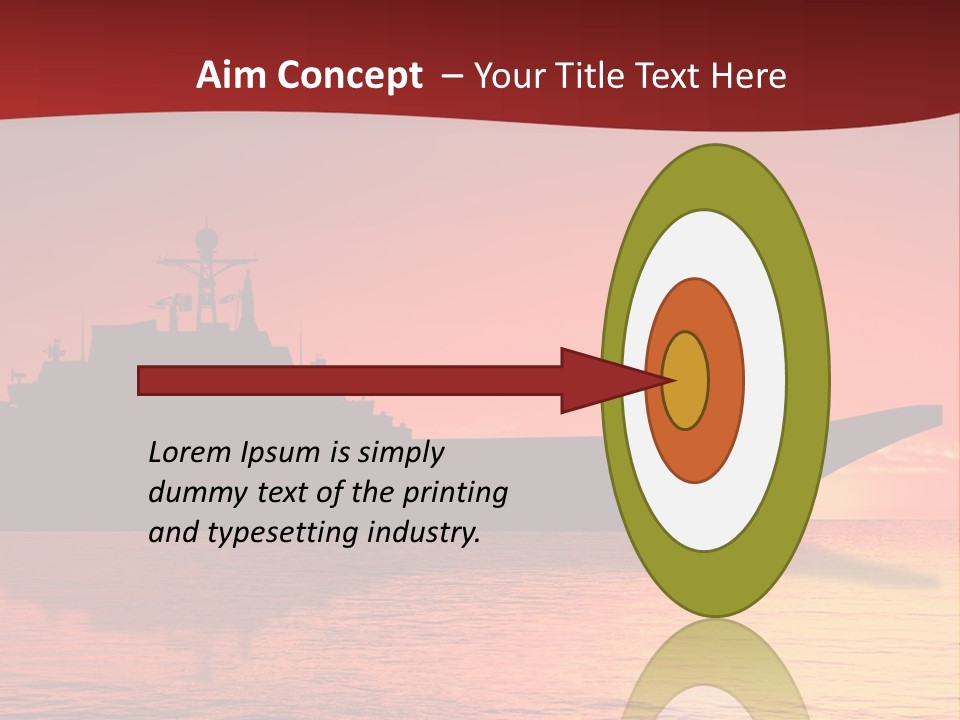 Aircraft Carrier On Sea Near Iraq Over Sunset PowerPoint Template