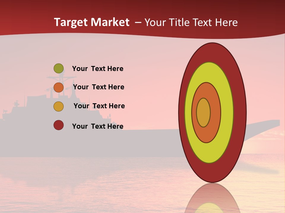 Aircraft Carrier On Sea Near Iraq Over Sunset PowerPoint Template