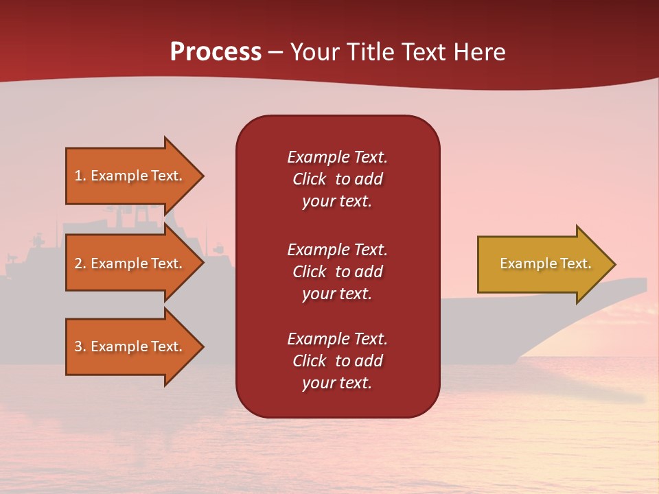 Aircraft Carrier On Sea Near Iraq Over Sunset PowerPoint Template