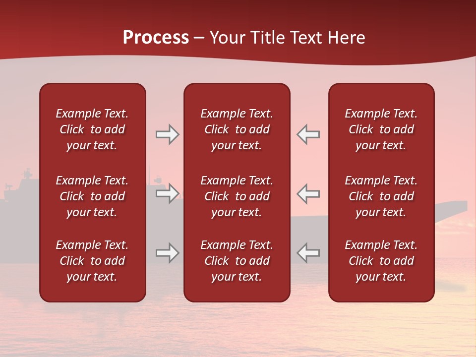 Aircraft Carrier On Sea Near Iraq Over Sunset PowerPoint Template