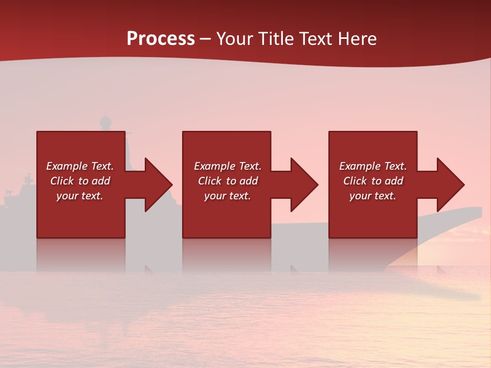 Aircraft Carrier On Sea Near Iraq Over Sunset PowerPoint Template