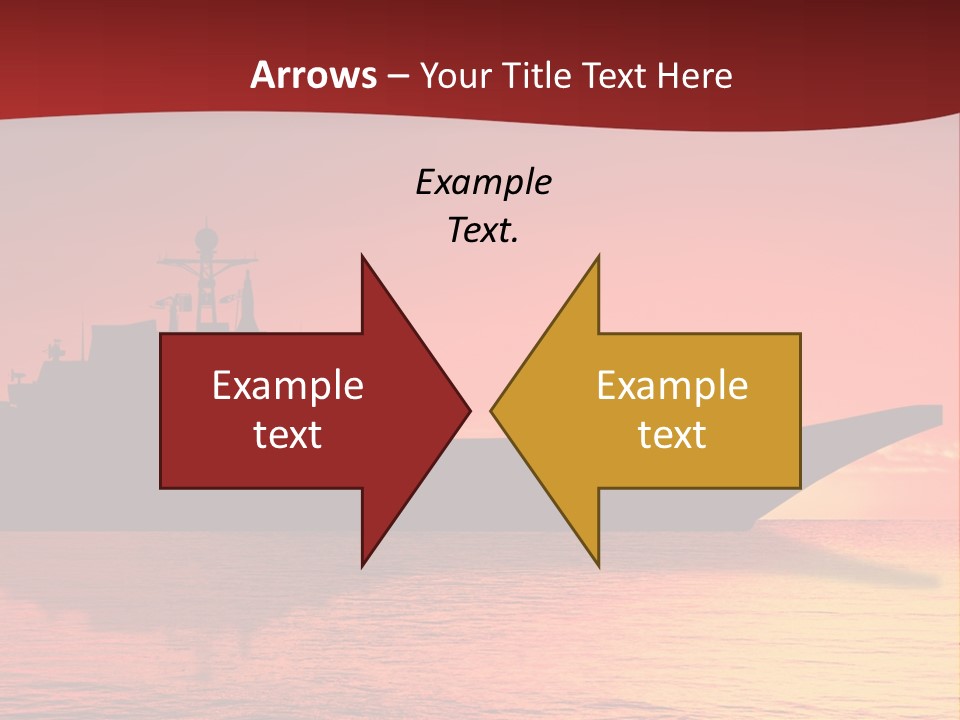 Aircraft Carrier On Sea Near Iraq Over Sunset PowerPoint Template