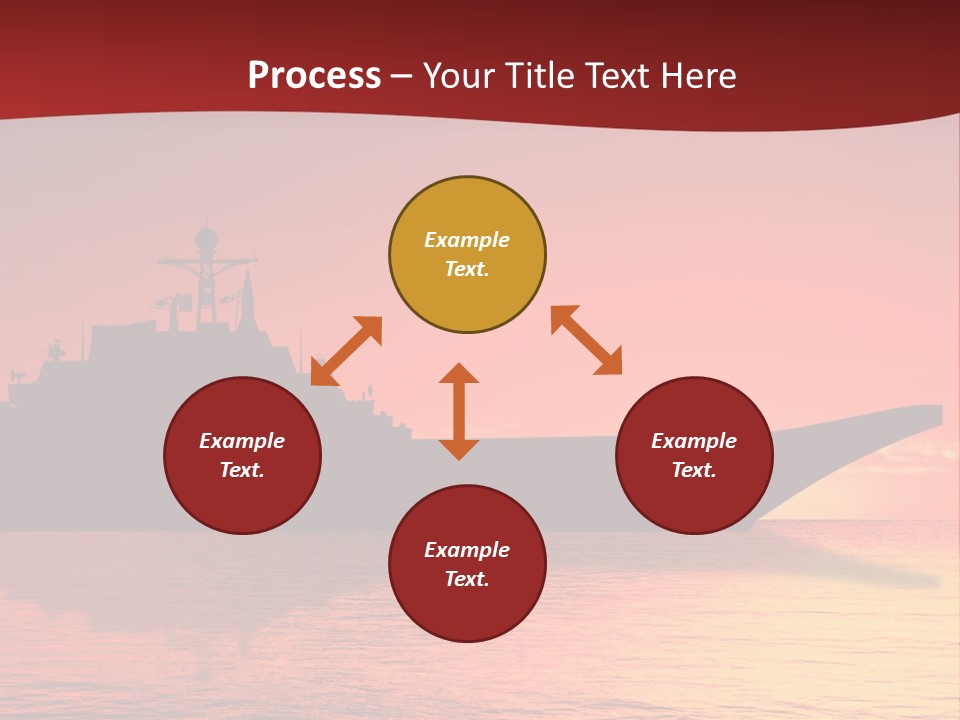 Aircraft Carrier On Sea Near Iraq Over Sunset PowerPoint Template