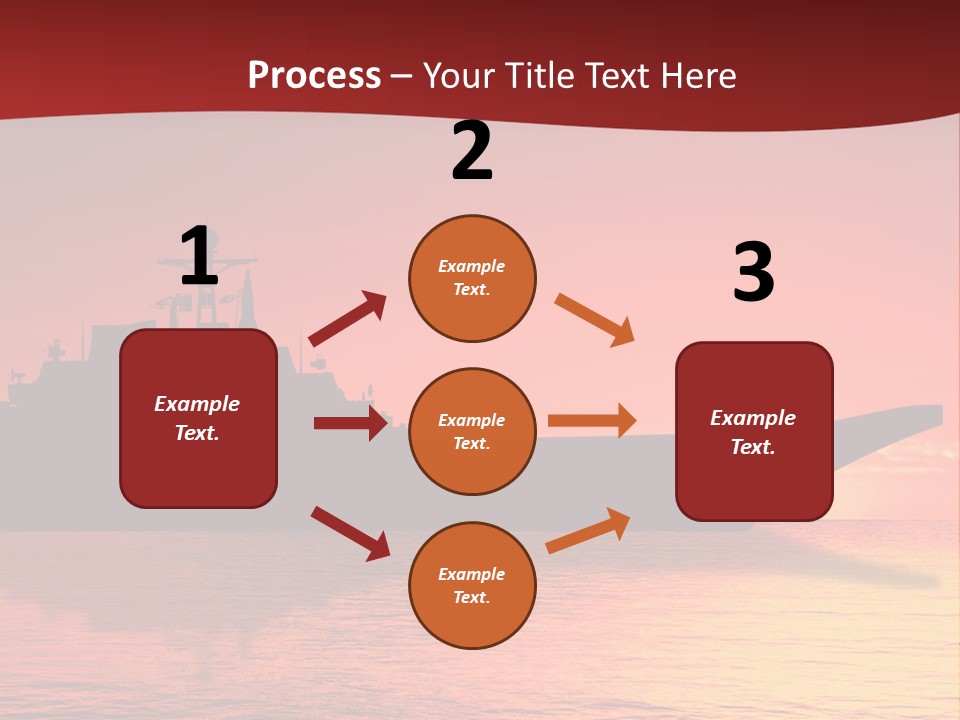 Aircraft Carrier On Sea Near Iraq Over Sunset PowerPoint Template