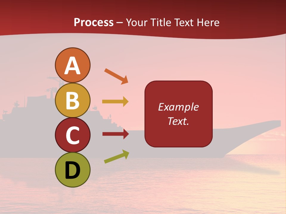 Aircraft Carrier On Sea Near Iraq Over Sunset PowerPoint Template