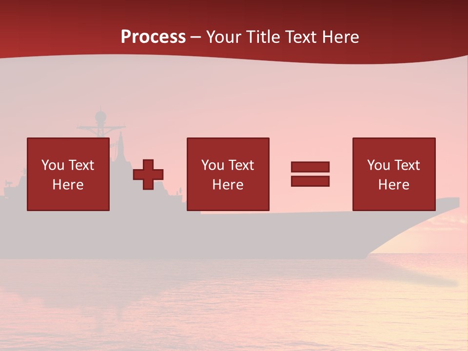 Aircraft Carrier On Sea Near Iraq Over Sunset PowerPoint Template