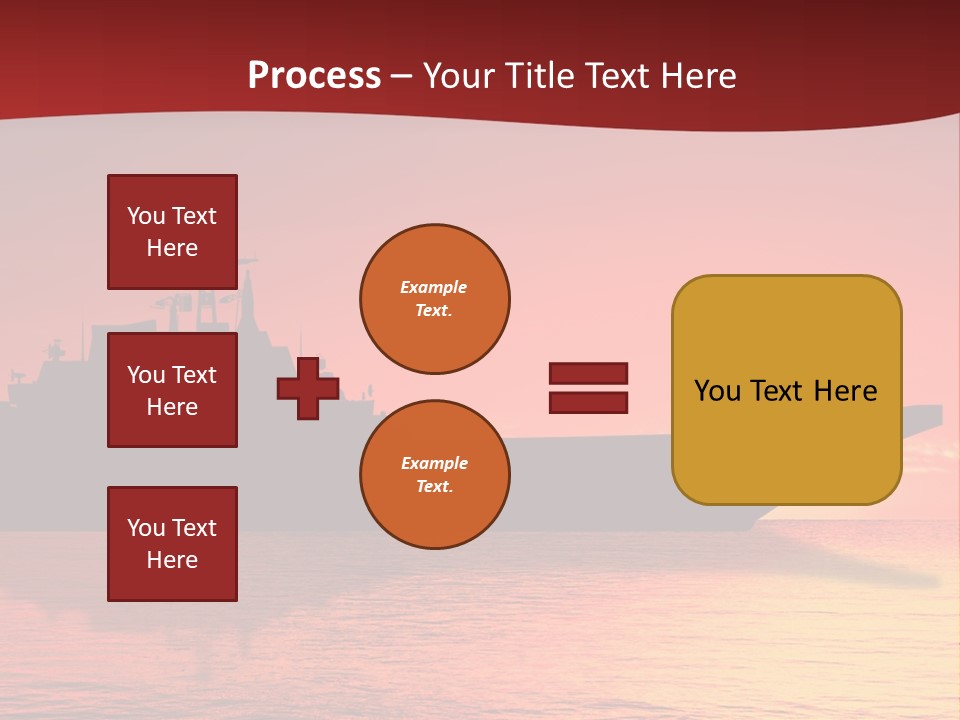 Aircraft Carrier On Sea Near Iraq Over Sunset PowerPoint Template