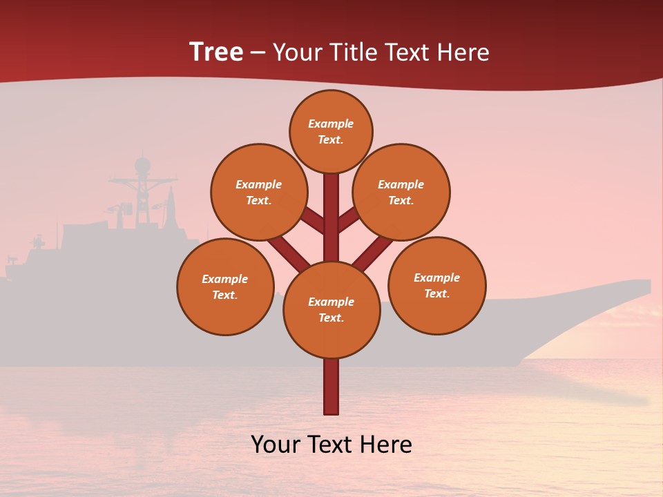 Aircraft Carrier On Sea Near Iraq Over Sunset PowerPoint Template