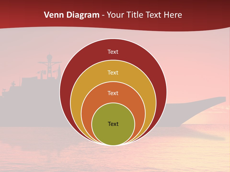 Aircraft Carrier On Sea Near Iraq Over Sunset PowerPoint Template