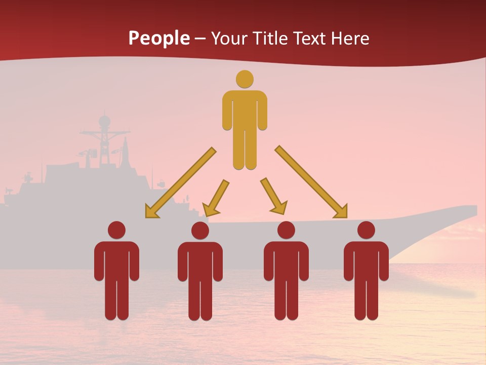 Aircraft Carrier On Sea Near Iraq Over Sunset PowerPoint Template