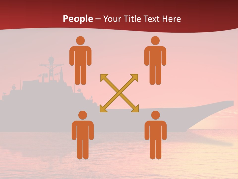 Aircraft Carrier On Sea Near Iraq Over Sunset PowerPoint Template