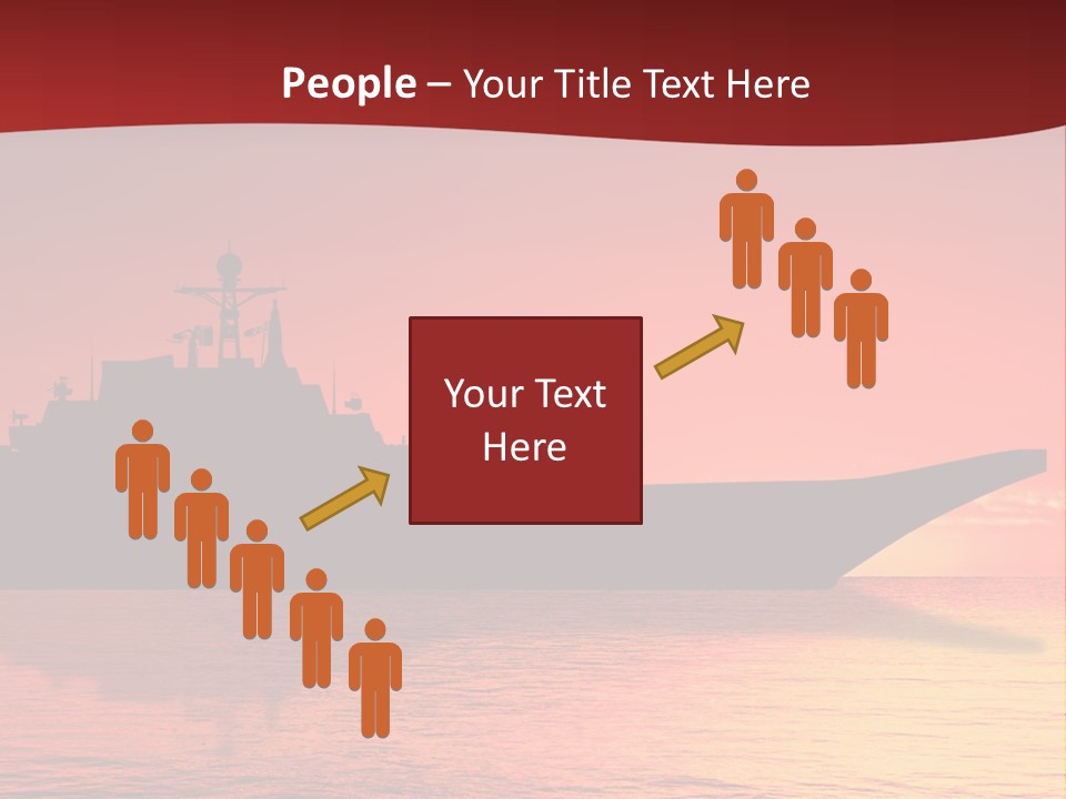 Aircraft Carrier On Sea Near Iraq Over Sunset PowerPoint Template