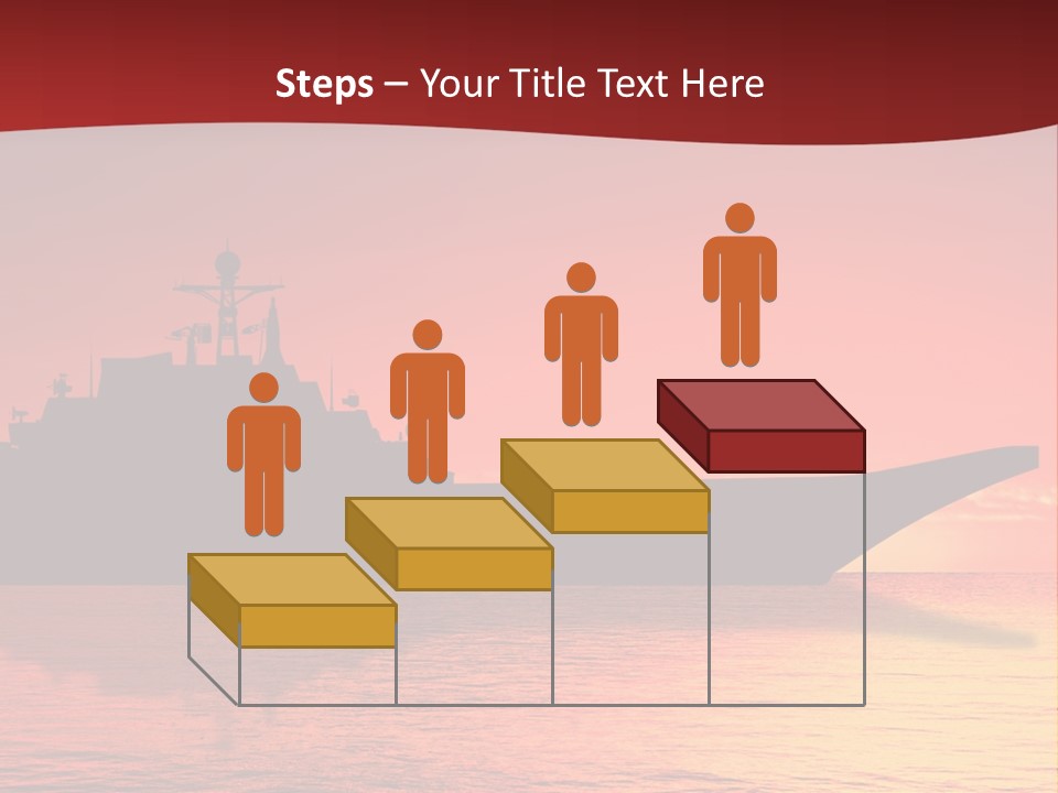 Aircraft Carrier On Sea Near Iraq Over Sunset PowerPoint Template
