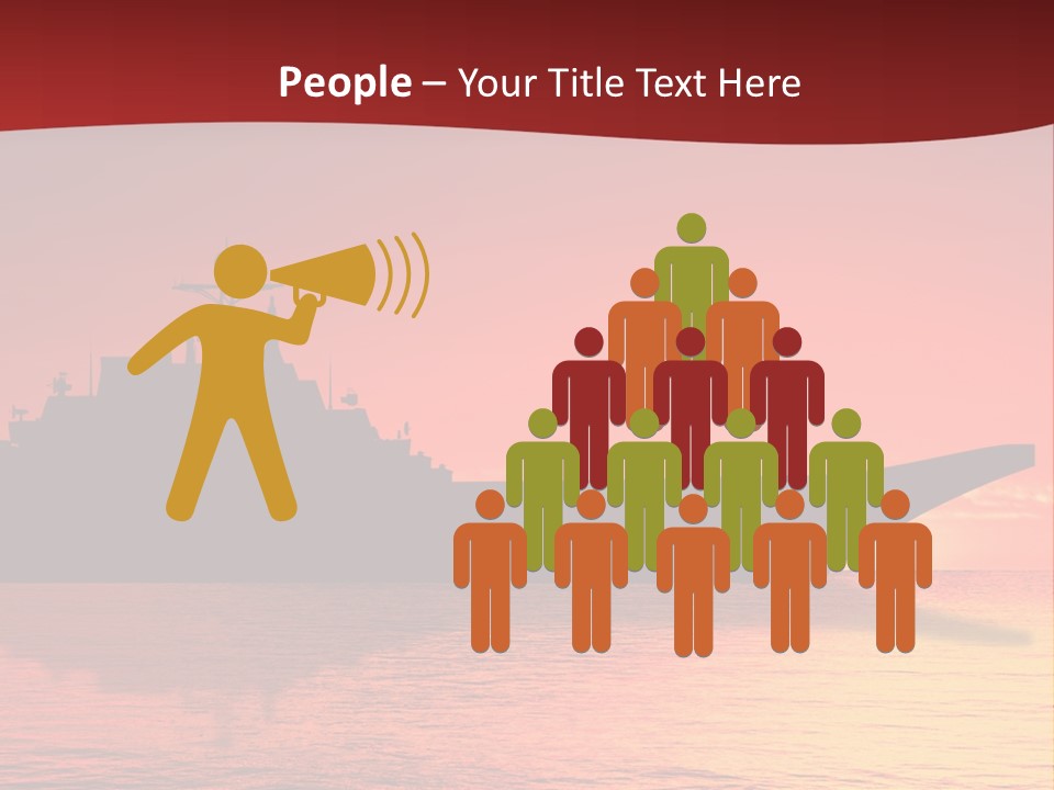 Aircraft Carrier On Sea Near Iraq Over Sunset PowerPoint Template