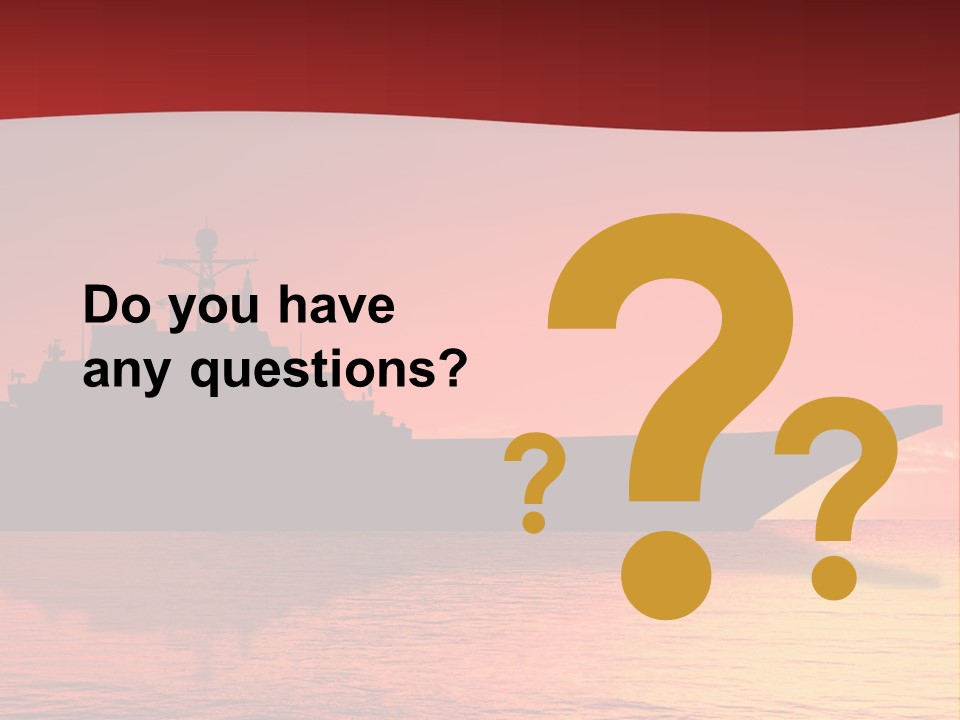 Aircraft Carrier On Sea Near Iraq Over Sunset PowerPoint Template