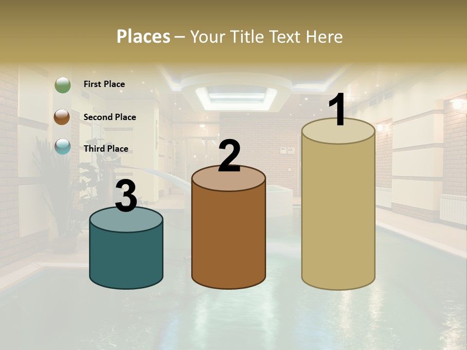 Luxury Beautiful Swimming Pool With Blue Water PowerPoint Template