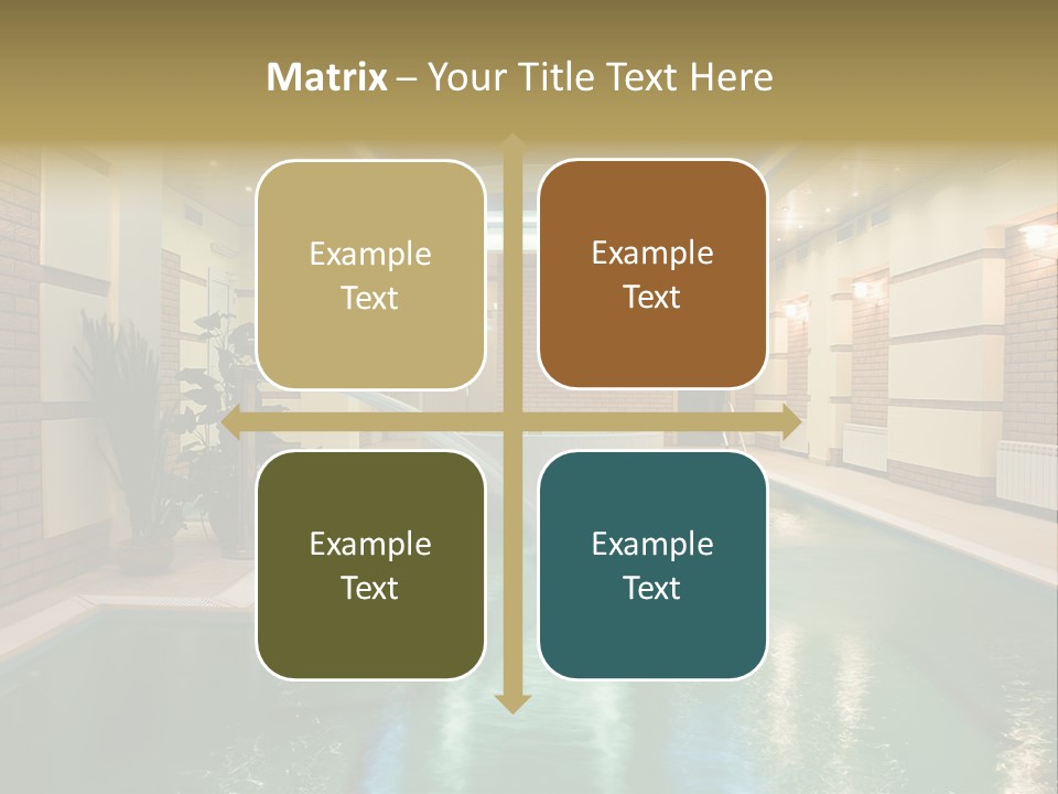 Luxury Beautiful Swimming Pool With Blue Water PowerPoint Template