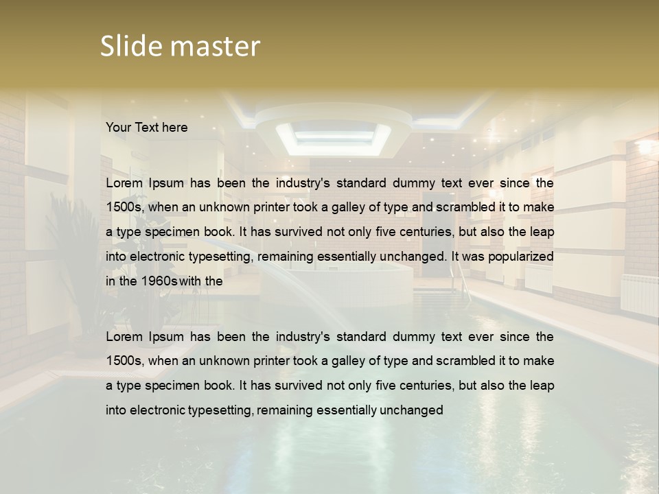 Luxury Beautiful Swimming Pool With Blue Water PowerPoint Template