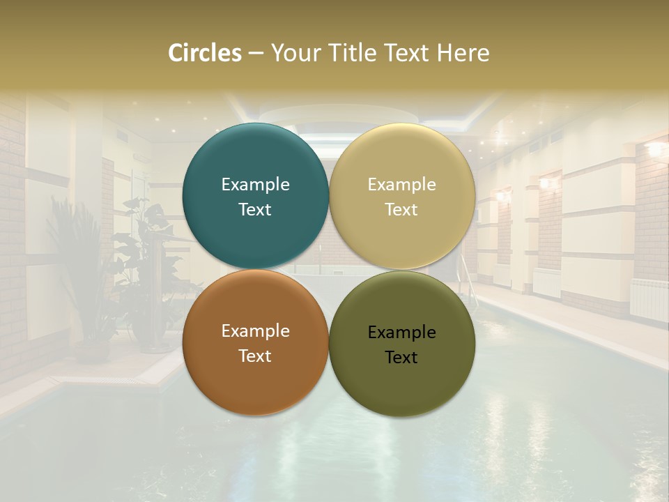 Luxury Beautiful Swimming Pool With Blue Water PowerPoint Template