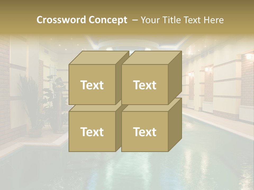 Luxury Beautiful Swimming Pool With Blue Water PowerPoint Template