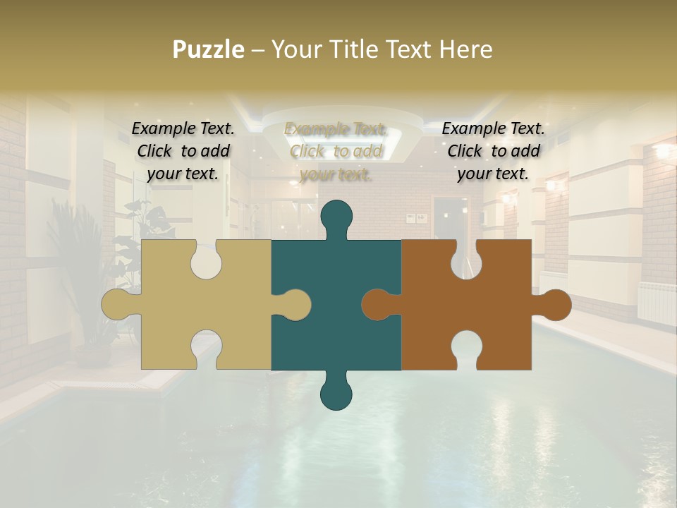 Luxury Beautiful Swimming Pool With Blue Water PowerPoint Template