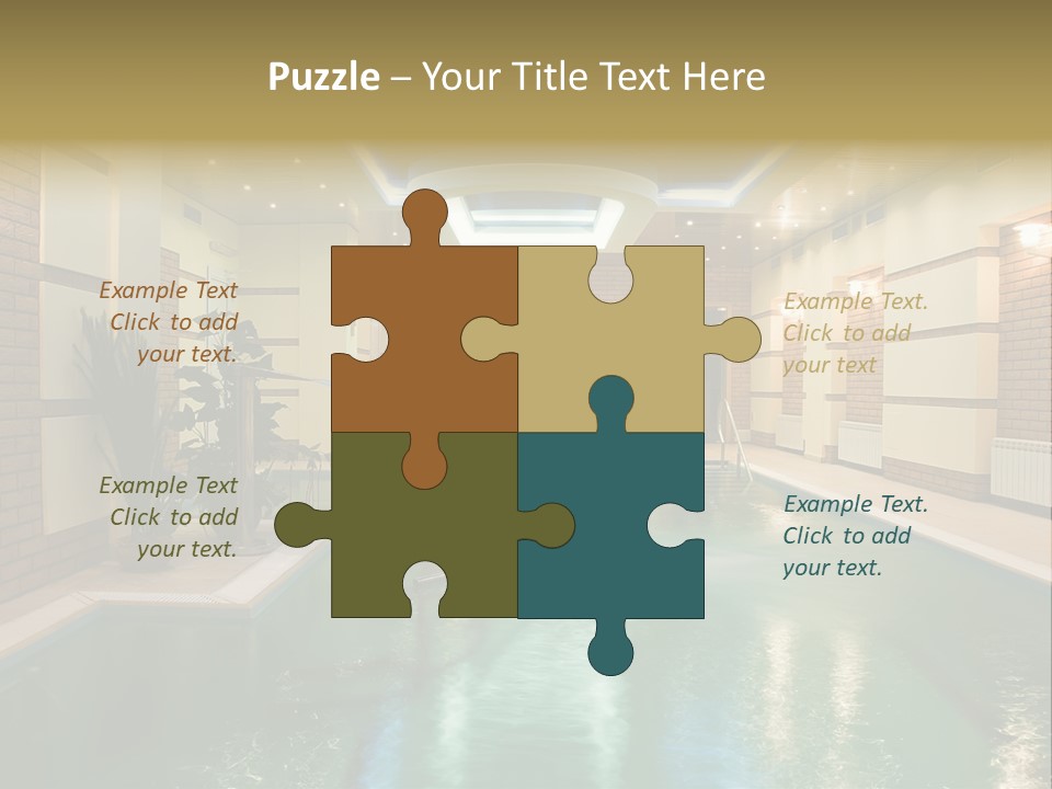 Luxury Beautiful Swimming Pool With Blue Water PowerPoint Template