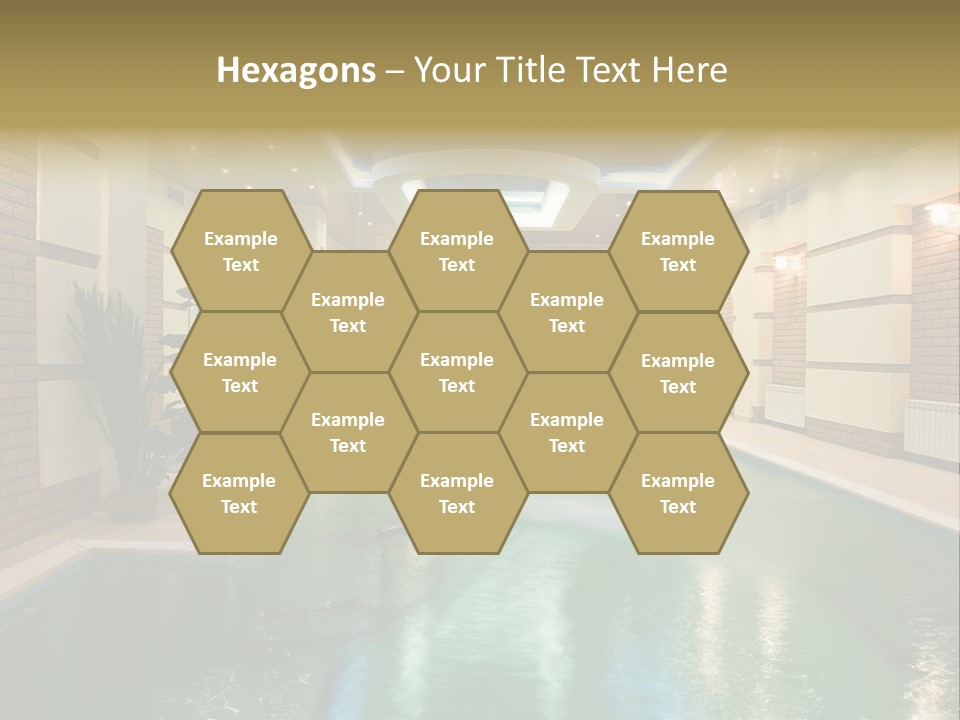 Luxury Beautiful Swimming Pool With Blue Water PowerPoint Template