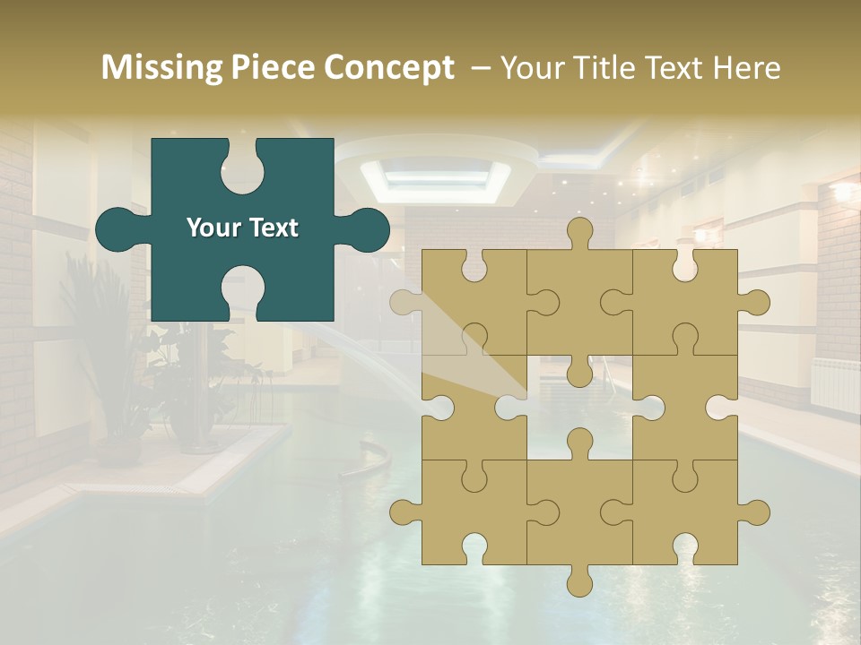 Luxury Beautiful Swimming Pool With Blue Water PowerPoint Template