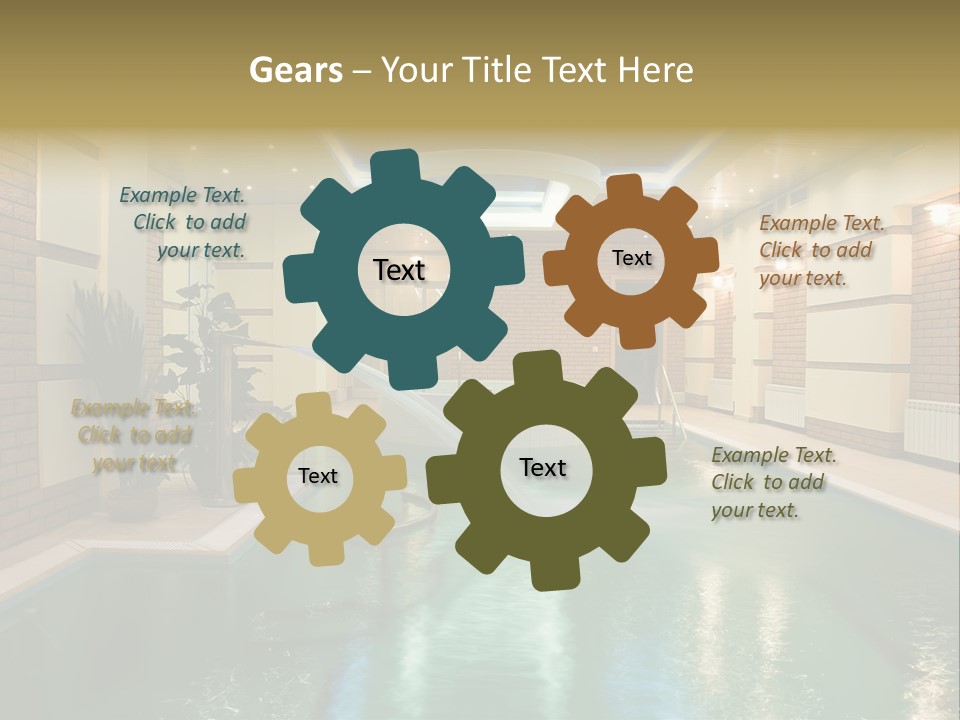 Luxury Beautiful Swimming Pool With Blue Water PowerPoint Template