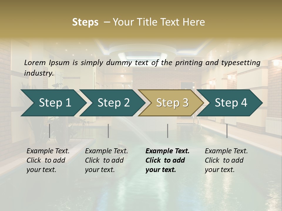 Luxury Beautiful Swimming Pool With Blue Water PowerPoint Template