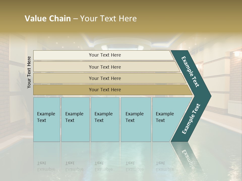 Luxury Beautiful Swimming Pool With Blue Water PowerPoint Template