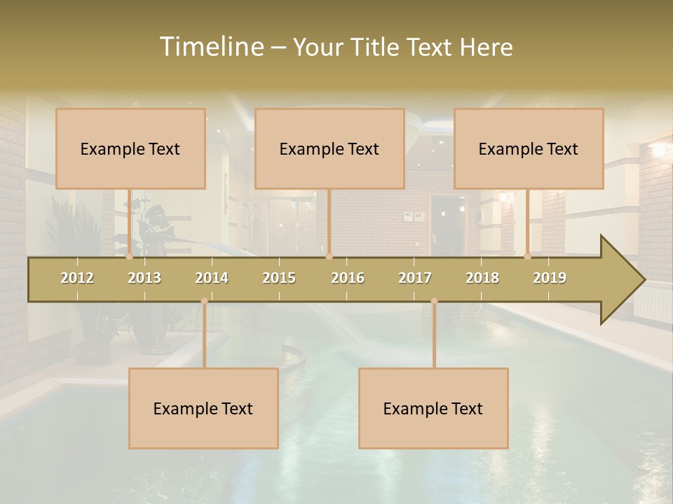 Luxury Beautiful Swimming Pool With Blue Water PowerPoint Template