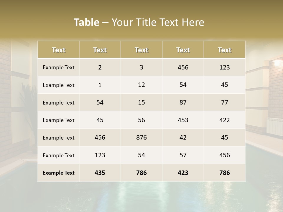 Luxury Beautiful Swimming Pool With Blue Water PowerPoint Template