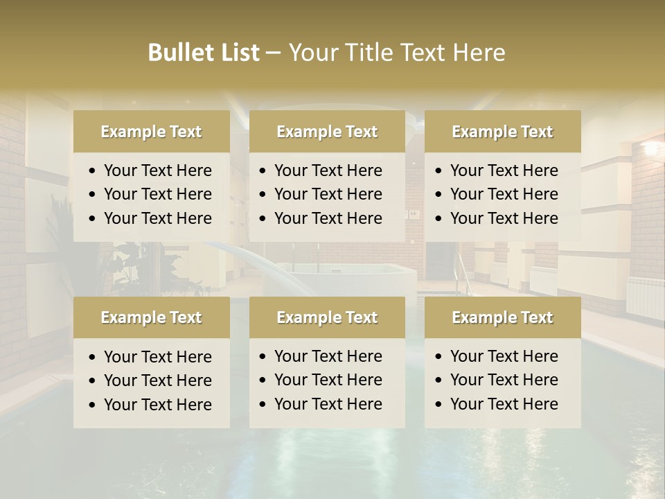 Luxury Beautiful Swimming Pool With Blue Water PowerPoint Template