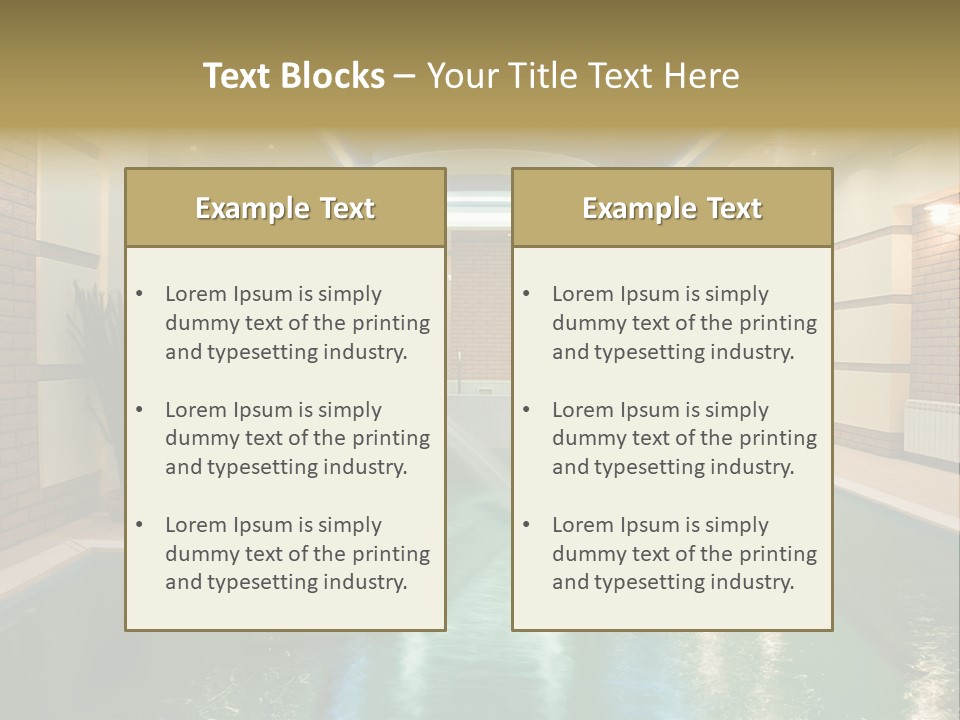 Luxury Beautiful Swimming Pool With Blue Water PowerPoint Template