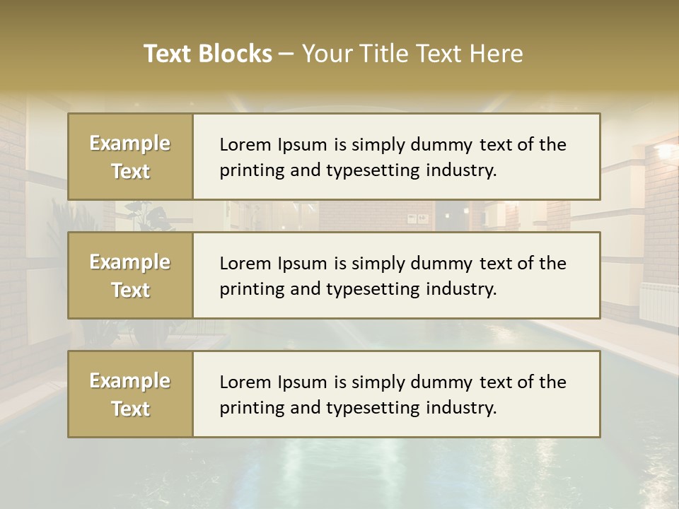 Luxury Beautiful Swimming Pool With Blue Water PowerPoint Template