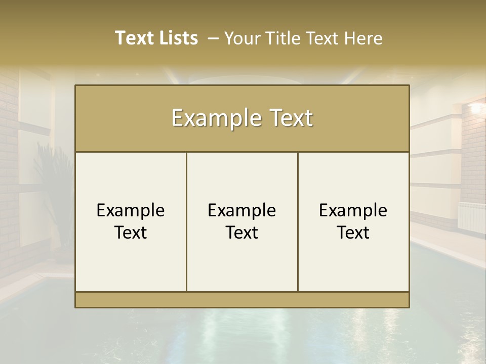 Luxury Beautiful Swimming Pool With Blue Water PowerPoint Template