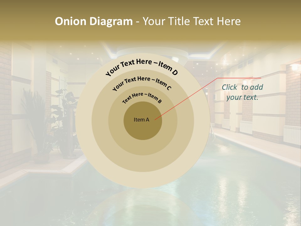 Luxury Beautiful Swimming Pool With Blue Water PowerPoint Template