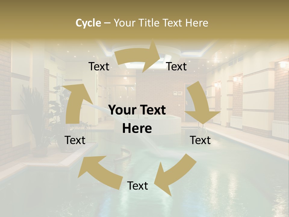 Luxury Beautiful Swimming Pool With Blue Water PowerPoint Template