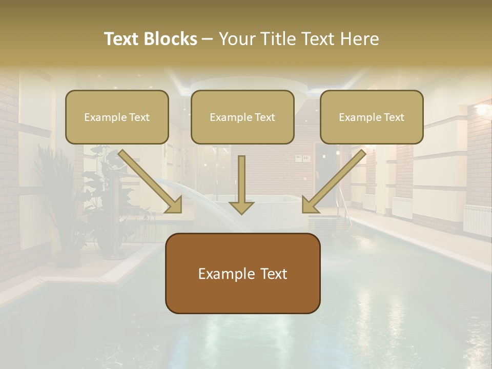 Luxury Beautiful Swimming Pool With Blue Water PowerPoint Template