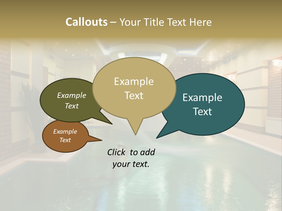 Luxury Beautiful Swimming Pool With Blue Water PowerPoint Template