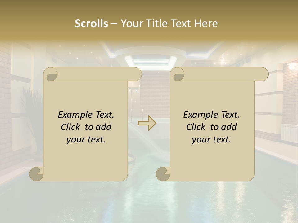 Luxury Beautiful Swimming Pool With Blue Water PowerPoint Template