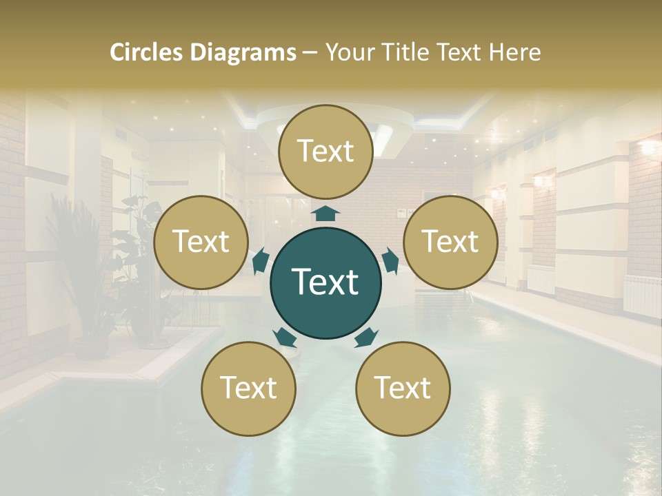 Luxury Beautiful Swimming Pool With Blue Water PowerPoint Template